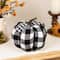 6.25" Black & White Buffalo Check Pumpkin Tabletop Décor